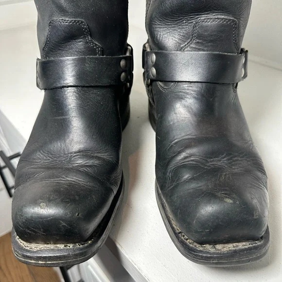 **SOLD**Milwaukee Leather Men’s Black Harness Boots 10.5 Moto Biker Western - Picture 3 of 9